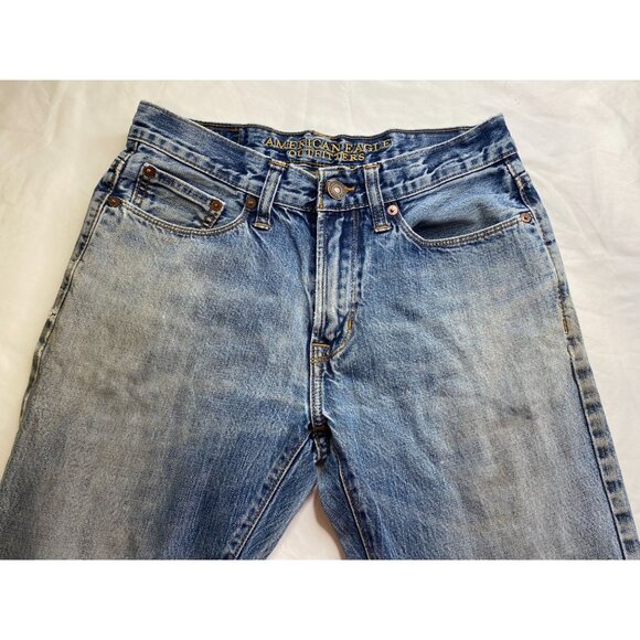 American Eagle Outfitters AEO Distressed Blue Denim Straight Jeans Men's size 29 - Picture 11 of 15